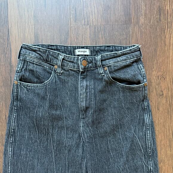 Wrangler Women’s Mom Jeans W28 L28 High Rise Tapered Leg Black Wash Western - Picture 5 of 9